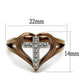 MATK2802 - Two Tone IP Light Brown (IP Light coffee) Stainless Steel Ring with Top Grade Crystal  in Clear