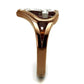 MATK2802 - Two Tone IP Light Brown (IP Light coffee) Stainless Steel Ring with Top Grade Crystal  in Clear