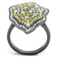 MATK2805 - IP Light Black  (IP Gun) Stainless Steel Ring with Top Grade Crystal  in Multi Color