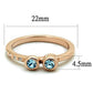 MATK2807 - IP Rose Gold(Ion Plating) Stainless Steel Ring with Top Grade Crystal  in Sea Blue