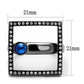 MATK2808 - IP Light Black  (IP Gun) Stainless Steel Ring with Top Grade Crystal  in Capri Blue
