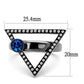 MATK2810 - IP Light Black  (IP Gun) Stainless Steel Ring with Top Grade Crystal  in Capri Blue