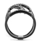 MATK2826 - IP Light Black  (IP Gun) Stainless Steel Ring with AAA Grade CZ  in Clear