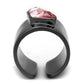MATK2829 - IP Light Black  (IP Gun) Stainless Steel Ring with Top Grade Crystal  in Light Rose