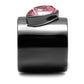 MATK2829 - IP Light Black  (IP Gun) Stainless Steel Ring with Top Grade Crystal  in Light Rose