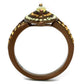 MATK2838 - IP Coffee light Stainless Steel Ring with AAA Grade CZ  in Citrine Yellow