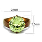 MATK2839 - IP Coffee light Stainless Steel Ring with AAA Grade CZ  in Apple Green color