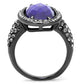 MATK2840 - IP Light Black  (IP Gun) Stainless Steel Ring with AAA Grade CZ  in Tanzanite