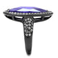 MATK2840 - IP Light Black  (IP Gun) Stainless Steel Ring with AAA Grade CZ  in Tanzanite
