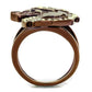 MATK2842 - IP Coffee light Stainless Steel Ring with Top Grade Crystal  in Citrine Yellow