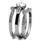 MATK2843 - High polished (no plating) Stainless Steel Ring with Top Grade Crystal  in Clear