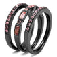 MATK2844 - IP Light Black  (IP Gun) Stainless Steel Ring with Top Grade Crystal  in Multi Color