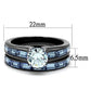 MATK2845 - IP Light Black  (IP Gun) Stainless Steel Ring with AAA Grade CZ  in Clear