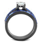 MATK2845 - IP Light Black  (IP Gun) Stainless Steel Ring with AAA Grade CZ  in Clear