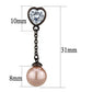 MATK2850 - IP Dark Brown (IP coffee) Stainless Steel Earrings with Synthetic Pearl in Light Rose