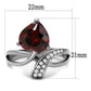 MATK2863 - High polished (no plating) Stainless Steel Ring with AAA Grade CZ  in Garnet