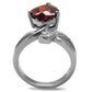 MATK2863 - High polished (no plating) Stainless Steel Ring with AAA Grade CZ  in Garnet
