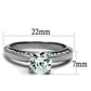 MATK2864 - High polished (no plating) Stainless Steel Ring with AAA Grade CZ  in Clear