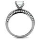 MATK2864 - High polished (no plating) Stainless Steel Ring with AAA Grade CZ  in Clear