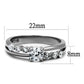 MATK2865 - High polished (no plating) Stainless Steel Ring with AAA Grade CZ  in Clear