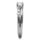 MATK2865 - High polished (no plating) Stainless Steel Ring with AAA Grade CZ  in Clear