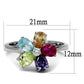 MATK2867 - High polished (no plating) Stainless Steel Ring with AAA Grade CZ  in Multi Color