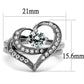 MATK2868 - High polished (no plating) Stainless Steel Ring with AAA Grade CZ  in Clear
