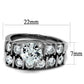 MATK2869 - High polished (no plating) Stainless Steel Ring with AAA Grade CZ  in Clear