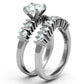 MATK2869 - High polished (no plating) Stainless Steel Ring with AAA Grade CZ  in Clear