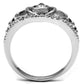 MATK2870 - High polished (no plating) Stainless Steel Ring with AAA Grade CZ  in Clear