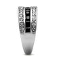 MATK2872 - High polished (no plating) Stainless Steel Ring with AAA Grade CZ  in Black Diamond