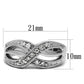 MATK2873 - High polished (no plating) Stainless Steel Ring with AAA Grade CZ  in Clear