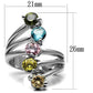 MASigrid Cocktail Ring - Stainless Steel, AAA CZ , Multi Color - TK2876