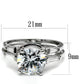 MATK2878 - High polished (no plating) Stainless Steel Ring with AAA Grade CZ  in Clear