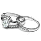 MATK2879 - High polished (no plating) Stainless Steel Ring with AAA Grade CZ  in Clear