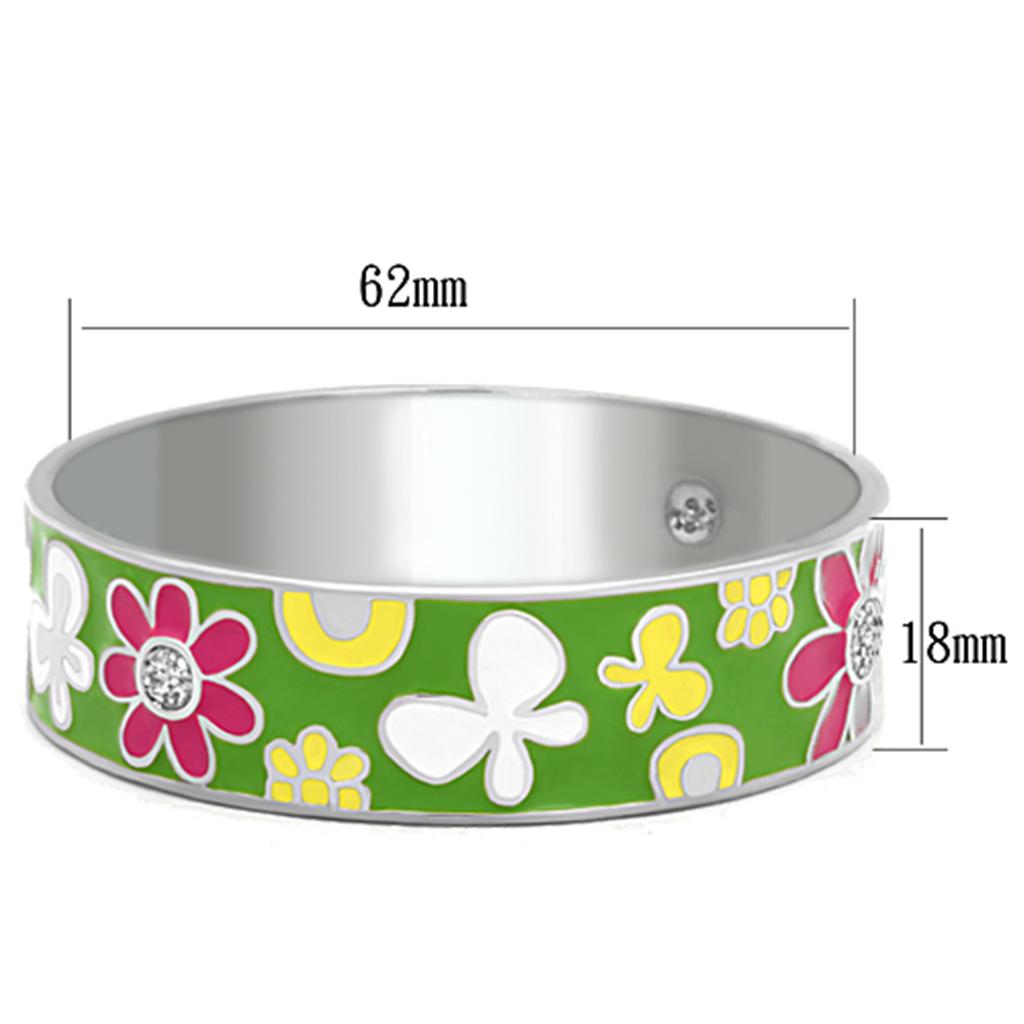 MATK287 - High polished (no plating) Stainless Steel Bangle with Epoxy  in Multi Color