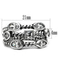 MATK2880 - High polished (no plating) Stainless Steel Ring with AAA Grade CZ  in Clear