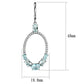 MATK2886 - High polished (no plating) Stainless Steel Earrings with Synthetic Synthetic Glass in Sea Blue