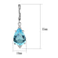 MATK2887 - High polished (no plating) Stainless Steel Earrings with Synthetic Synthetic Glass in Sea Blue