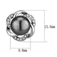 MATK2890 - High polished (no plating) Stainless Steel Earrings with Synthetic Pearl in Gray