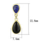 MATK2893 - IP Gold(Ion Plating) Stainless Steel Earrings with Semi-Precious Onyx in Jet
