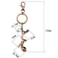 MATK2896 - Two Tone IP Light Brown (IP Light coffee) Stainless Steel Key Ring with AAA Grade CZ  in Clear