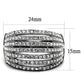 MATK2901 - High polished (no plating) Stainless Steel Ring with Top Grade Crystal  in Clear
