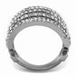 MATK2901 - High polished (no plating) Stainless Steel Ring with Top Grade Crystal  in Clear