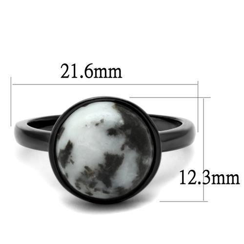 MATK2902 - IP Light Black  (IP Gun) Stainless Steel Ring with Semi-Precious Hematite in Multi Color