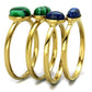 MATK2905 - IP Gold(Ion Plating) Stainless Steel Ring with Synthetic MALACHITE in Emerald