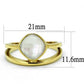 MATK2908 - IP Gold(Ion Plating) Stainless Steel Ring with Precious Stone Conch in White