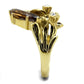 MATK2914 - IP Gold(Ion Plating) Stainless Steel Ring with Synthetic Synthetic Glass in Brown