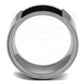 MATK2923 - High polished (no plating) Stainless Steel Ring with Epoxy  in Jet