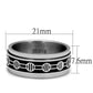 MATK2924 - High polished (no plating) Stainless Steel Ring with Epoxy  in Jet